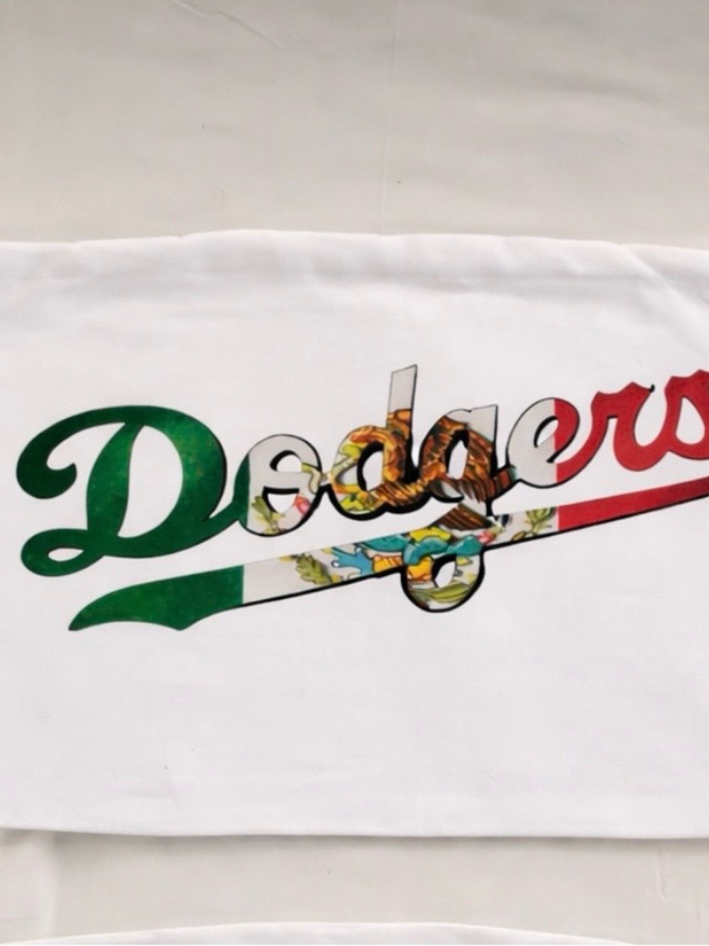 Dodgers White Graphic Crop Top - Dodgers